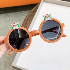 Youth Owl Round Frame Sunglasses Sun Protection Decorative Accessory