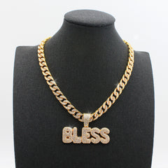 Bless Pendant Women's Hip Hop Cuban Chain Fine Jewelry