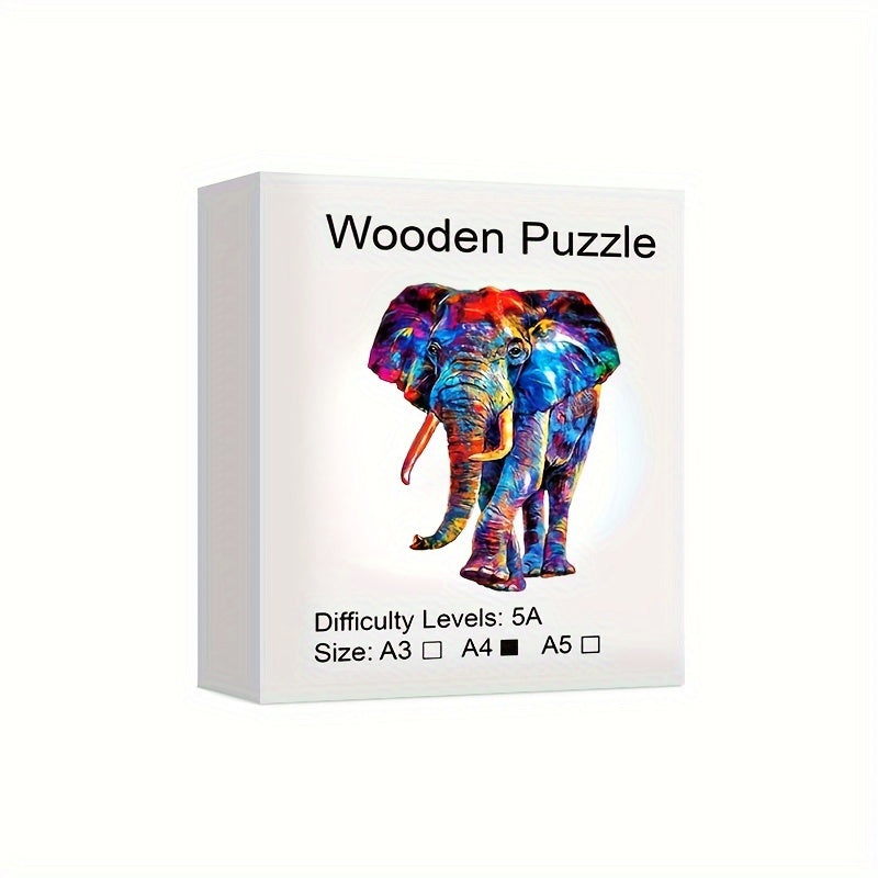 3D Elephant Wooden Puzzle: Fun & Challenging Decompressing Toy