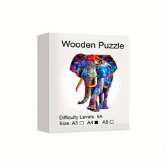 3D Elephant Wooden Puzzle: Fun & Challenging Decompressing Toy