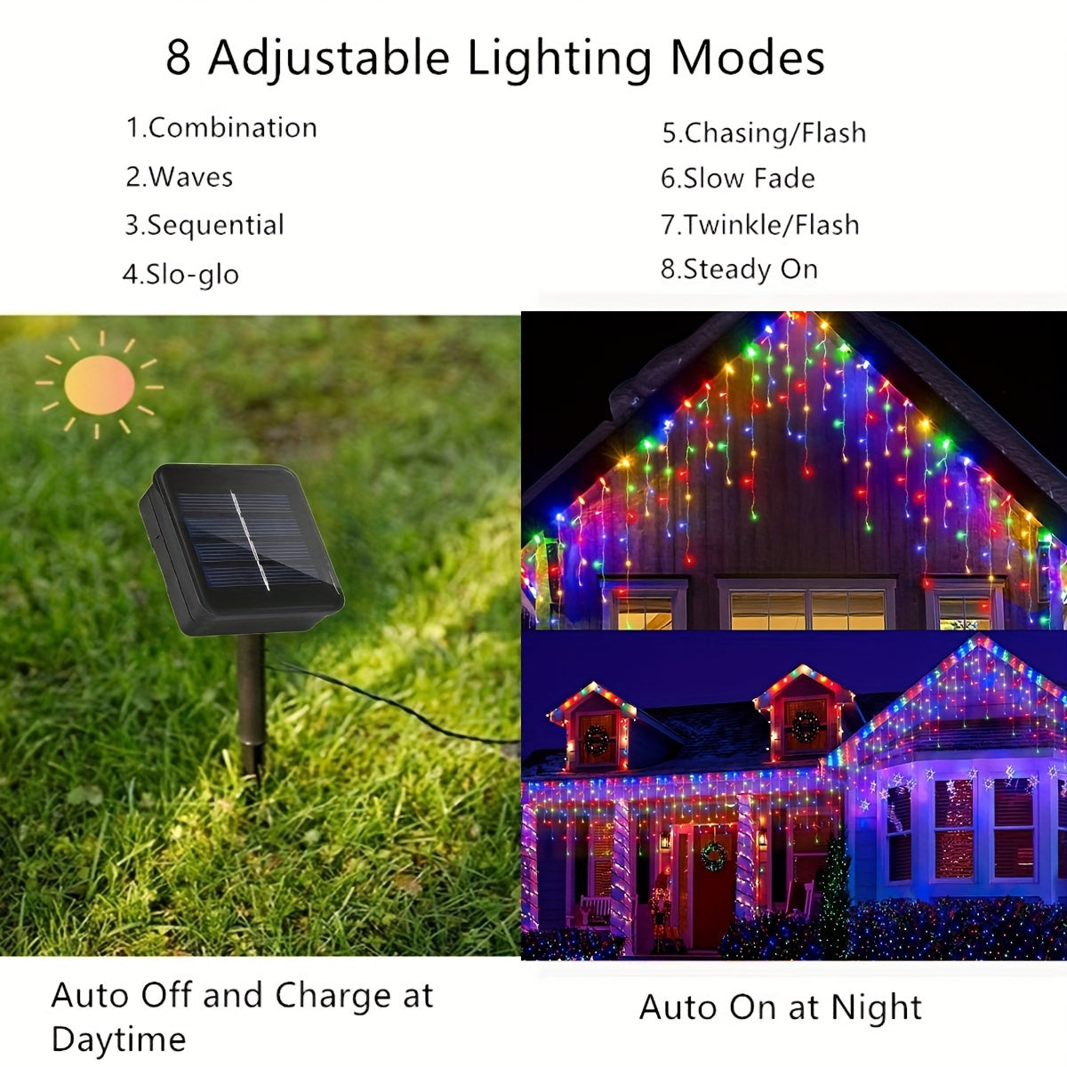 Solar Ice Pillar String Light 4M 96LED