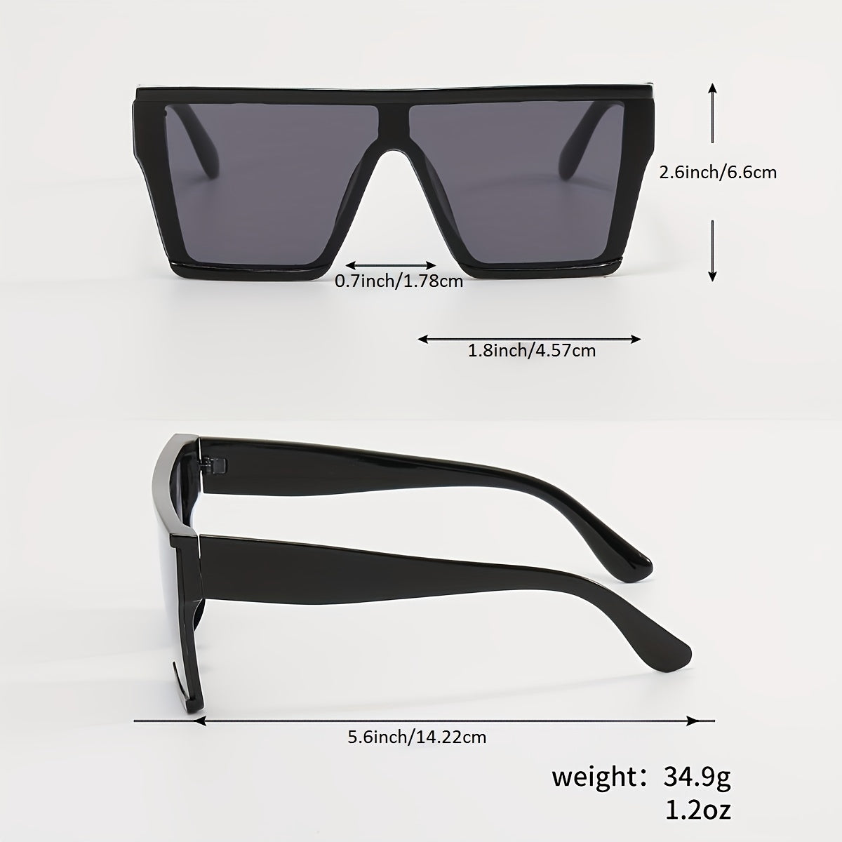 Oversized Square Frame Sunglasses UV400