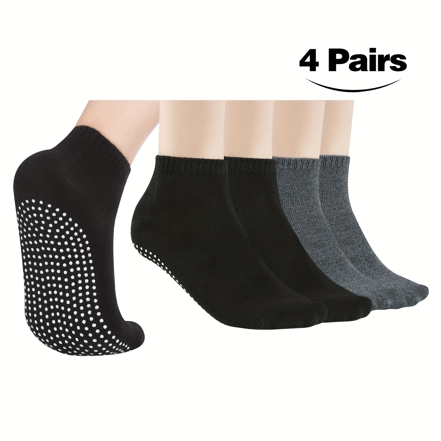 Non Slip Grip Yoga Socks - Anti Skid Grip Socks - Home Workout Socks