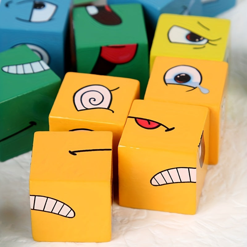 Wooden Matching Block Puzzles Parent Child Interactive Games Educational Toys