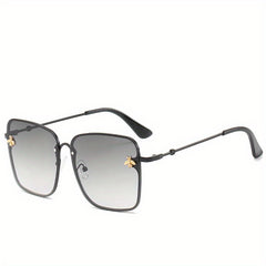 Honeybee Square Sunglasses Gradient UV400 Metal Glasses