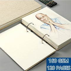 Sketchbook 160g Linen Cover Art Notepad Drawing Book Sketchbook Linen