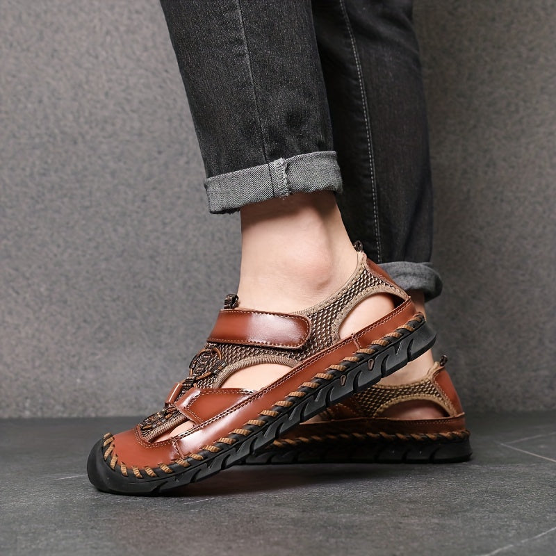 Men's Non Slip Hook And Loop Sandals Wear resistant Comfy Beach Shoes Summer