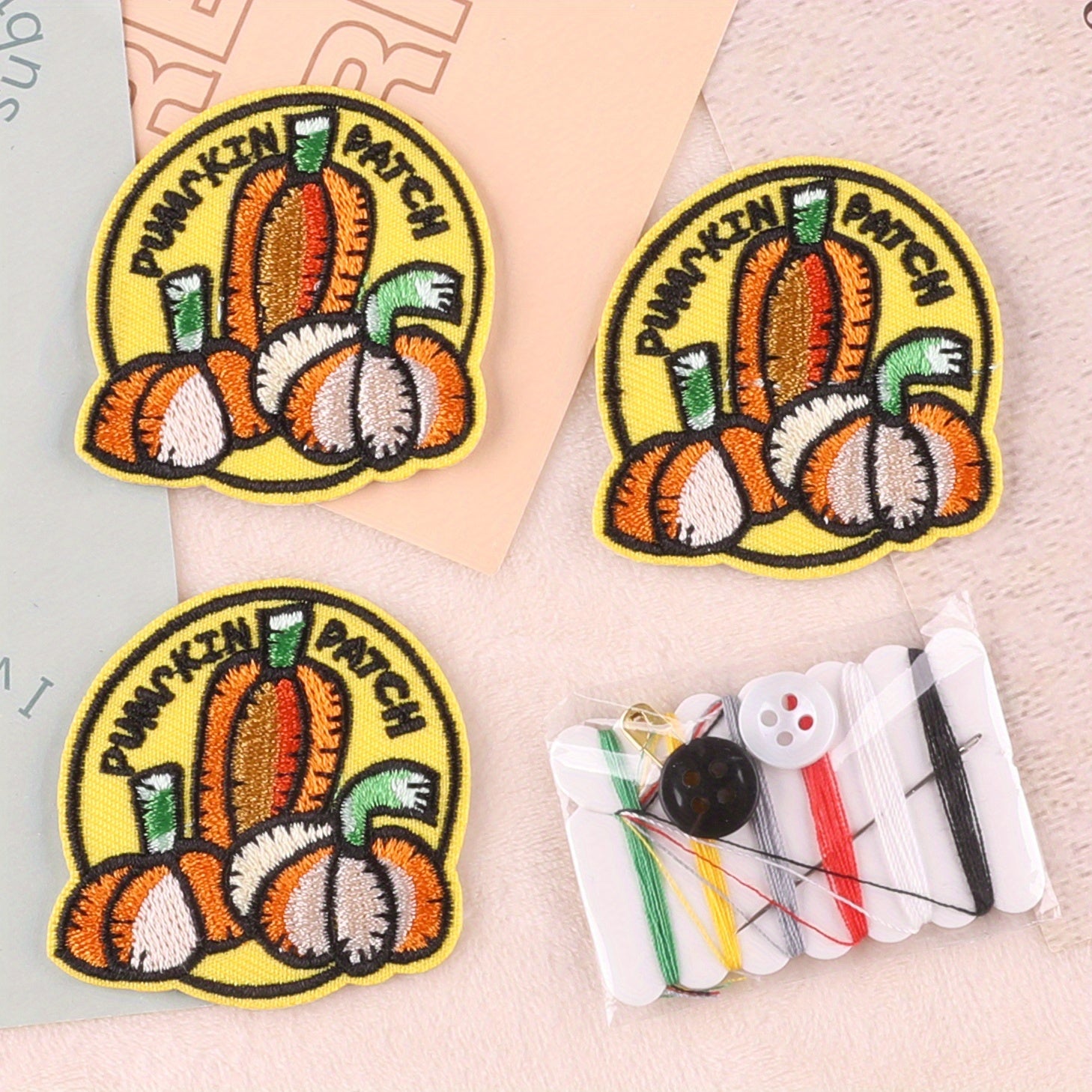 Embroidery Round Frame Letter Pumpkin Patches For Girls