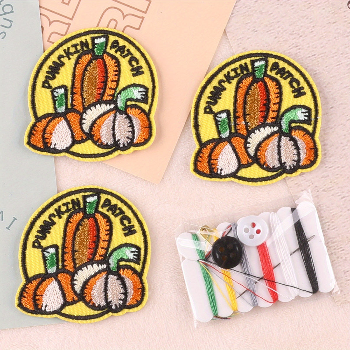 Embroidery Round Frame Letter Pumpkin Patches For Girls