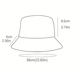 Letter Embroidery Sunshade Bucket Hat, Men Women Sun Hat