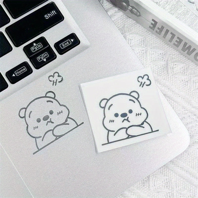 Cute Bear Luggage Sticker - Single Use Decal for Devices & Suitcases