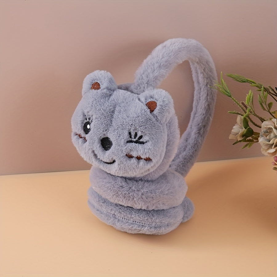 Cozy Furry Kitty Ear Warmers Hand Wash Ear Muffs