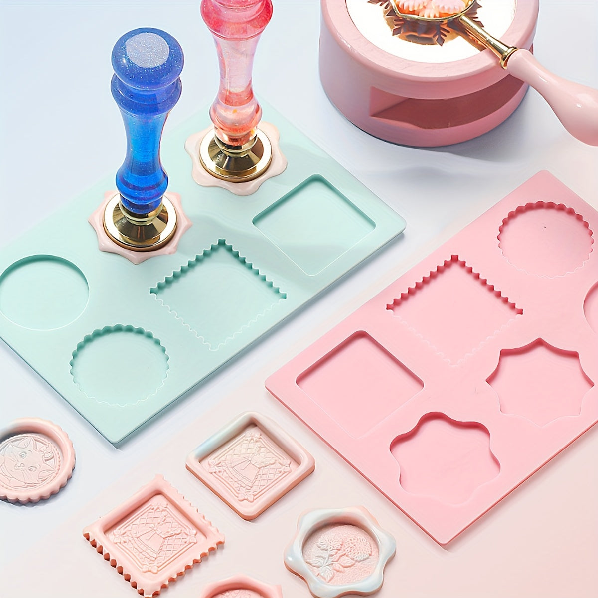 Silicone Shaping Mold Fire Seal Wax Granule Holder Circle Mold Stamping Tool
