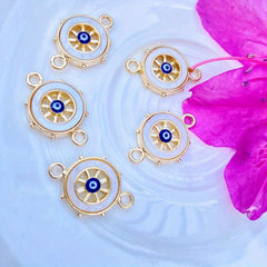 5pcs Car Wheel Drip Oil Devil's Eye Pendant Necklace Bracelet DIY