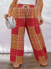  Floral Paisley Print Drawstring Pants