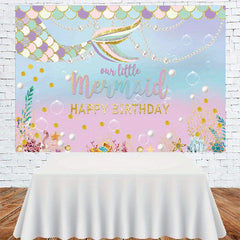 Mermaid Party Background Cloth Birthday Party Decoration Supplies