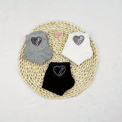 Heart Rhinestone Socks - Women's Crew Short Socks