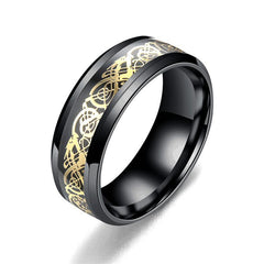 Dragon Pattern Titanium Steel Rings for Couples
