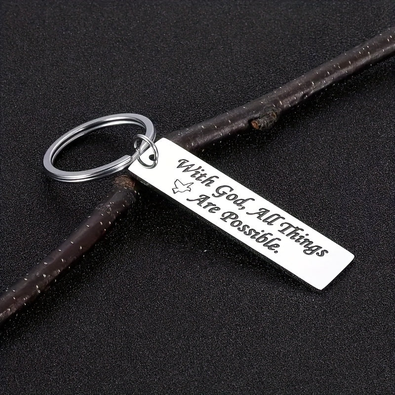 Faith Gift Keychain For Friends Birthday Graduation Stainless Steel Women