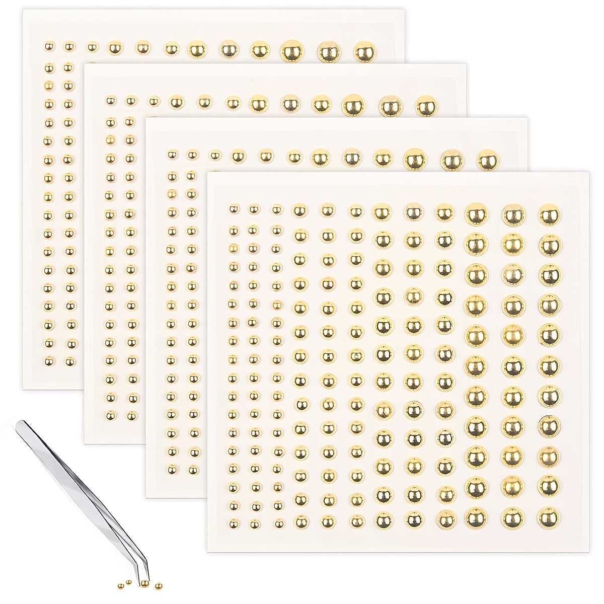Golden Pearl Stickers Self Adhesive Gems for Crafts and Decoration