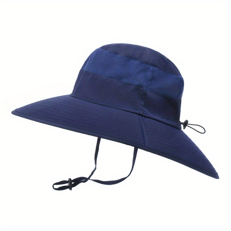 Mesh Breathable Bucket Hat Solid Sun Cap Outdoor UV Protection Fisherman Cap