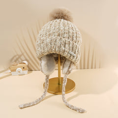 Women's Fleece Lined Cable Knit Beanie Hat for Cold Weather
