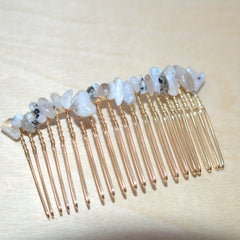 Natural Crystal Stone Hair Comb Amethyst Headwear Bride Hair Accessories
