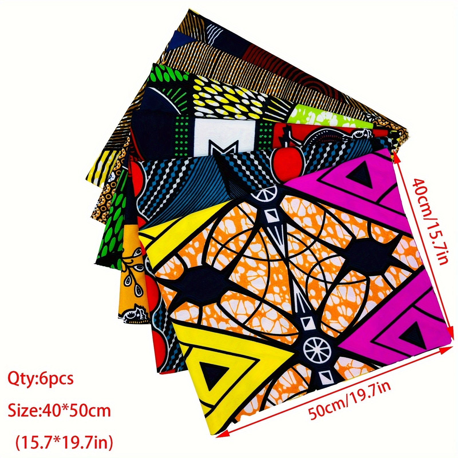 6pcs Fabric Fat Quarters Print Fabric for Sewing Face Covering