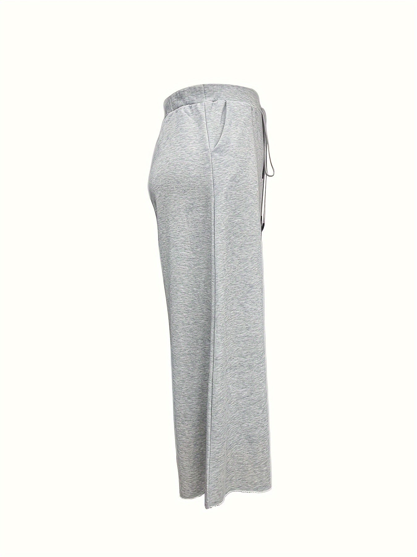 Women's Plus Drawstring Wide Leg Trousers With Pockets