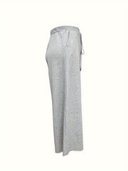 Women's Plus Drawstring Wide Leg Trousers With Pockets