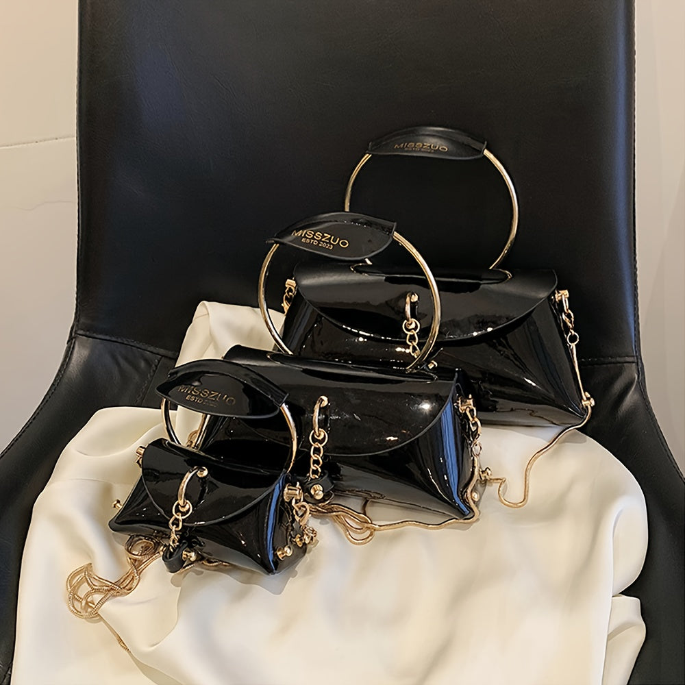 Solid Evening Bag Top Ring Clutch Purse Women's Dinner Banquet Party Hand