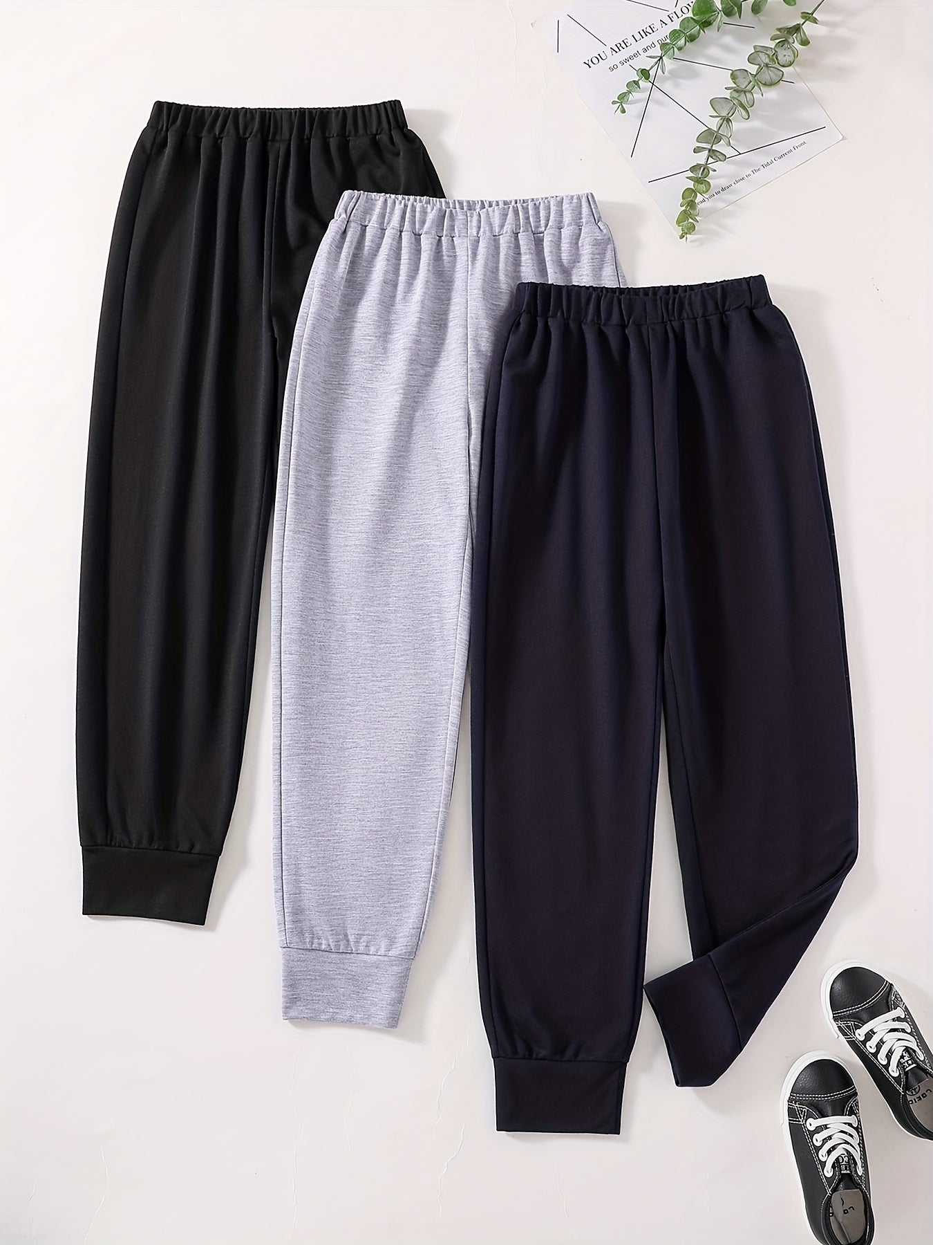 3pcs Boys Casual Long Pants for Spring and Autumn Kids Clothing