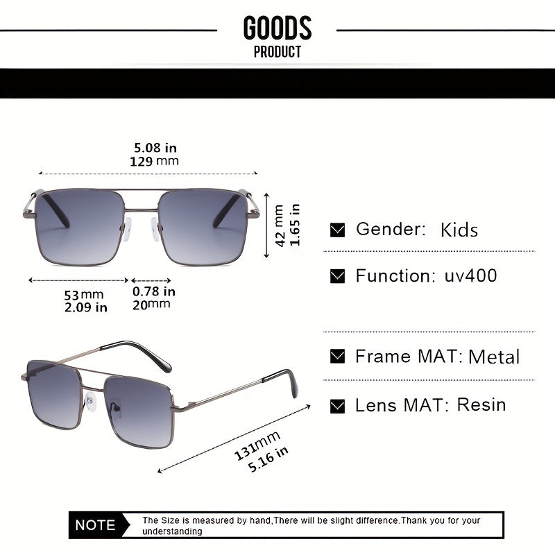 Retro Square Metal Sunglasses for Sun Protection