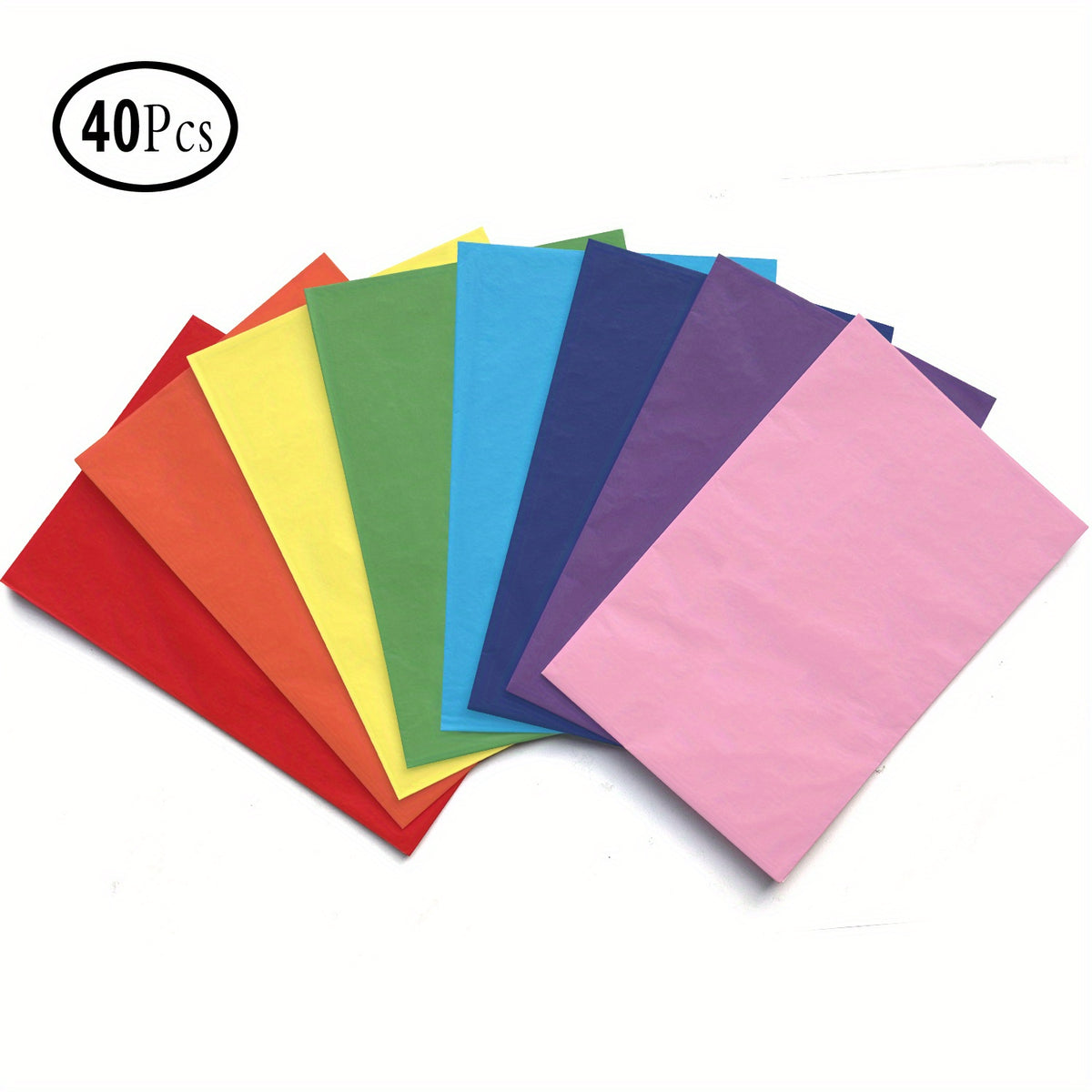 Rainbow Series Tissue Wrapping Paper Large Size 50 Sheets 8x66cm