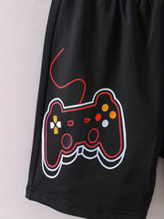 Gamepad And LEVEL UP Print Boys Quick drying Shorts