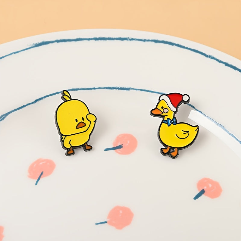 Creative Cartoon Duck Shape Baking Paint Pin Funny Pin