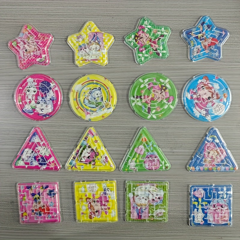 15pcs Cartoon Maze Toys Children Educational Mini Rolling Ball Game Toys