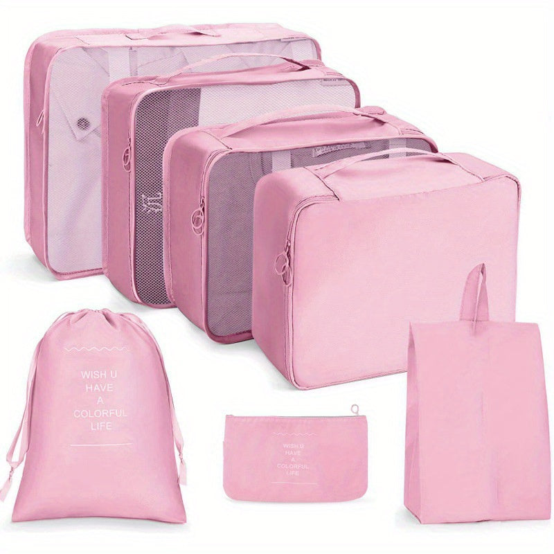 7 Pcs Travel Luggage Bags Lightweight Zipper Dustproof Organizers