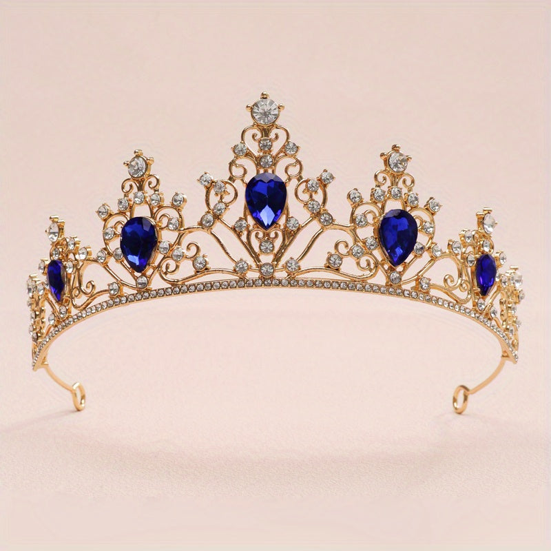 Baroque Style Crystal Rhinestone Crown Head Jewelry