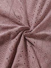 3 Pcs Eyelet Embroidered Lounge Dresses Crew Neck Home Dress