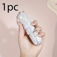 Sparkling Waterproof Keychain Pill Holder Diamond Emergency Medicine Bottle