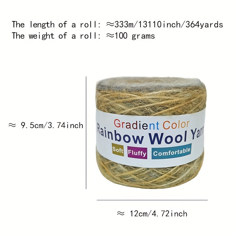 Gradient Rainbow Yarn Acrylic Polyester Soft Scarf Sweat