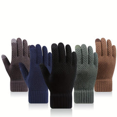 Warm Knitted Gloves Touch Screen Cycling Winter Thickened Cold Proof