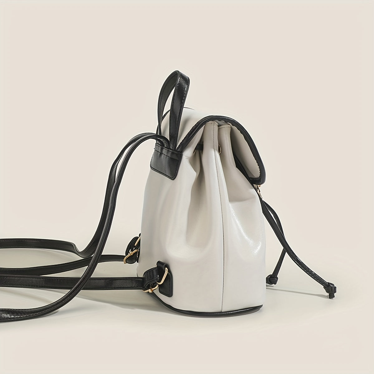 Colorblock Stylish Backpack Drawstring Rucksack Women's Travel Bag