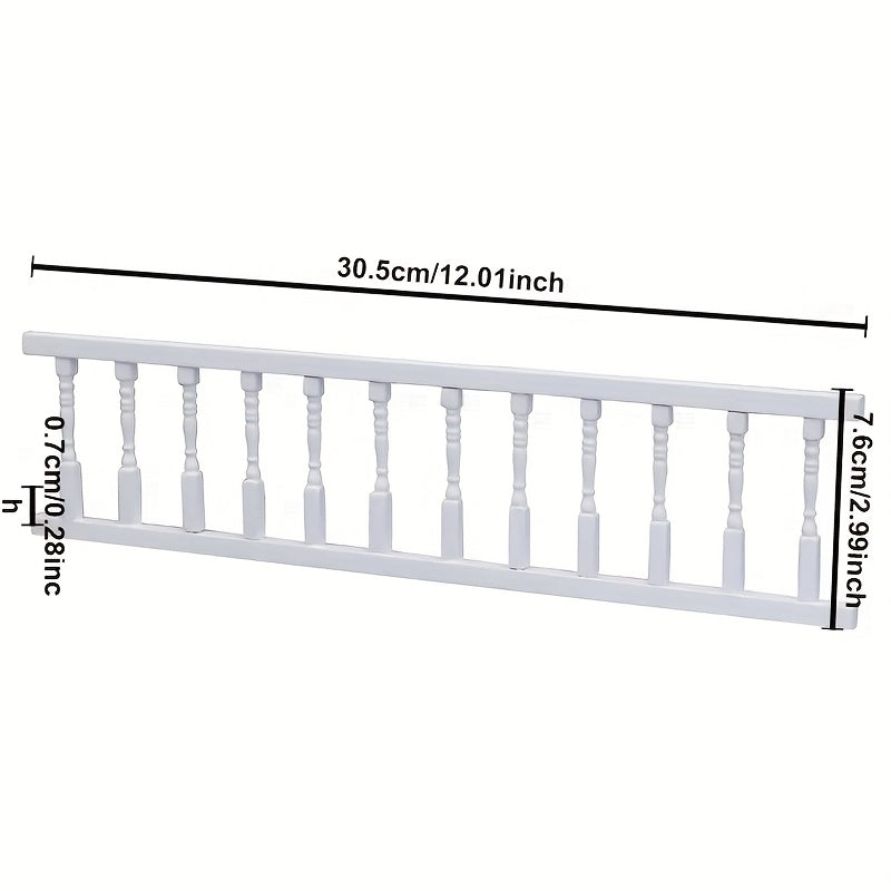 Wooden Dollhouse Balcony Rail Outdoor Scene Decor Classic Finish