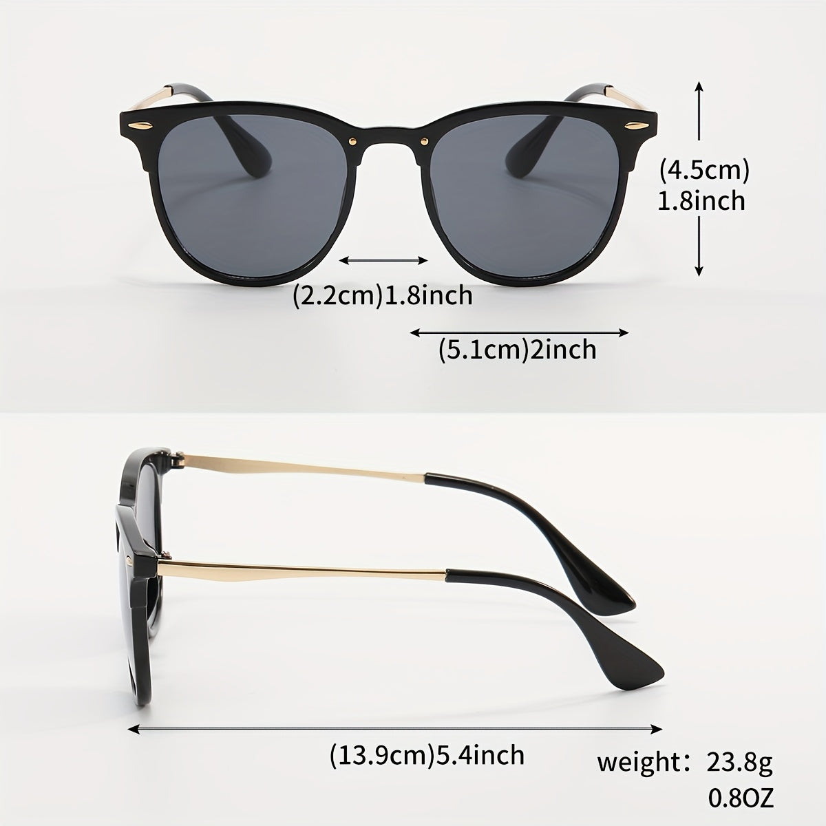 Square Frame Sunglasses Rivet Decor Glasses UV400