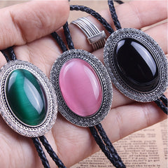 Bolo Tie Unisex Cowboy Leather Necktie Necklace Costume Accessories