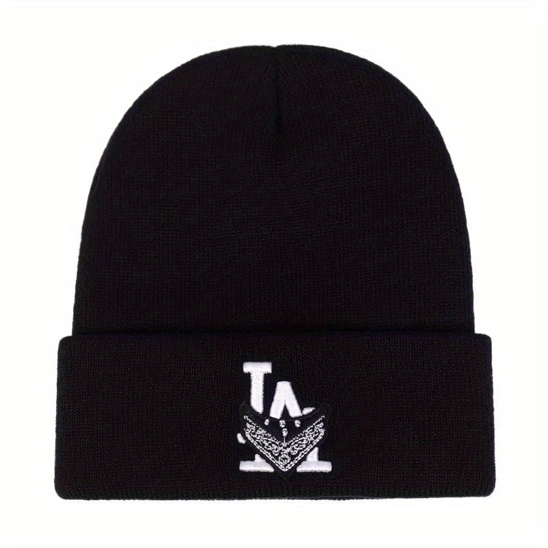 Fashionable Sport Windproof Knit Beanie Hat With 3D Embroidery