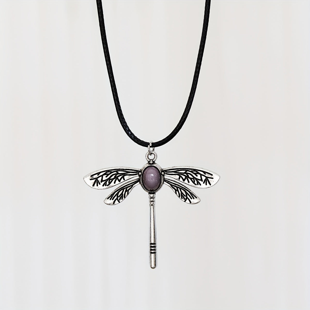 Dragonfly Gemstone Pendant Necklace Boho Women's Necklace