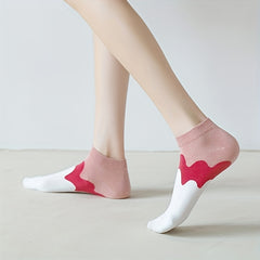 Colorblock Ankle Socks Soft Lightweight Low Cut Women's Stockings